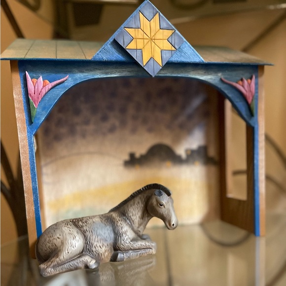 Well O'Well Vintage Nativity Creche Manger Figurine Donkey Replacement 7β Cerami - Picture 7 of 16